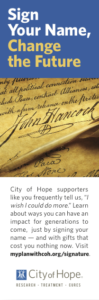 City of Hope Planned Giving Ad