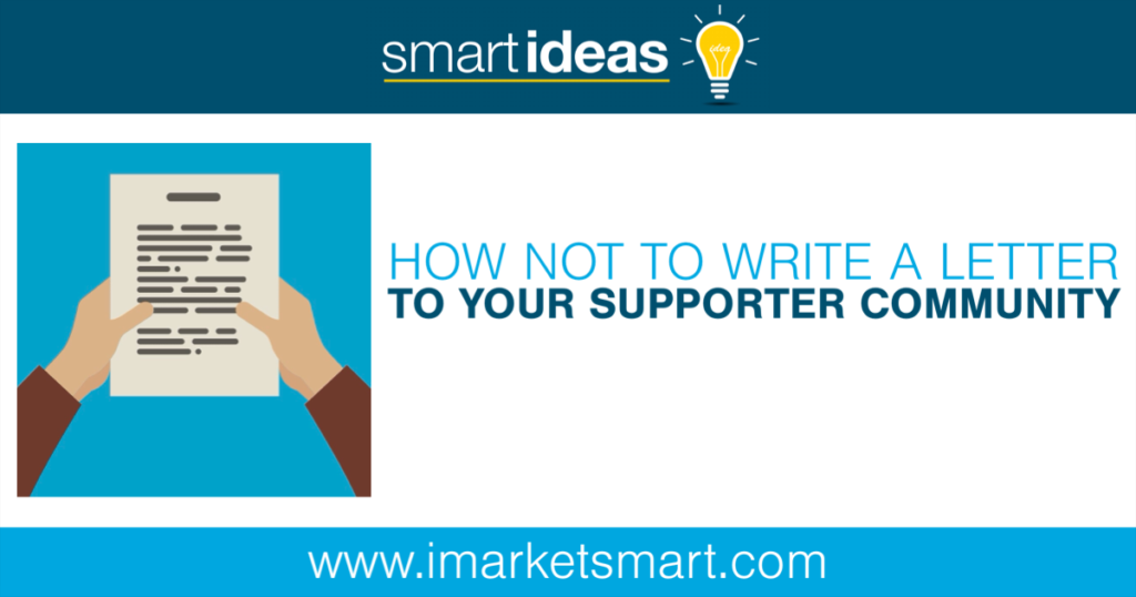 How not to write a letter to your supporter community